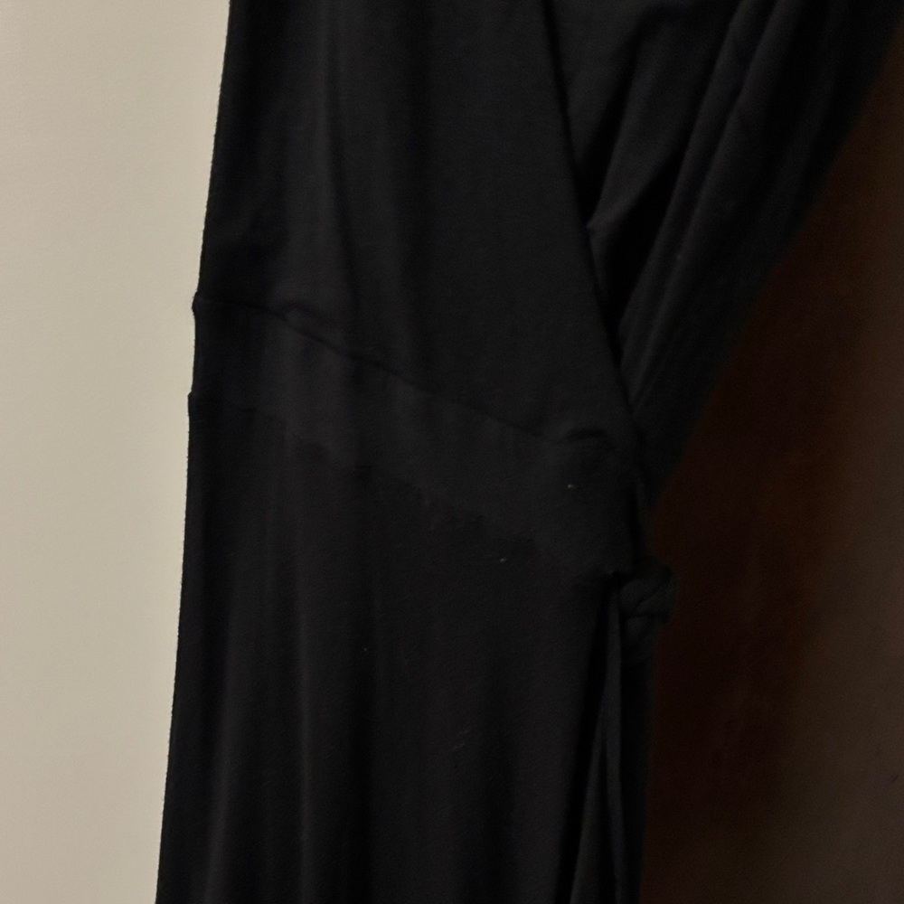 LOFT Black tea length Wrap Dress - Picture 4 of 5